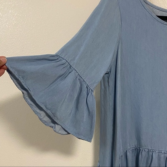 Karen Kane Shark Bite Hem Ruffle Sleeve Size XS - Picture 2 of 11